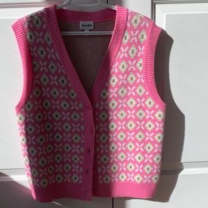 Candy pink sweater vest
